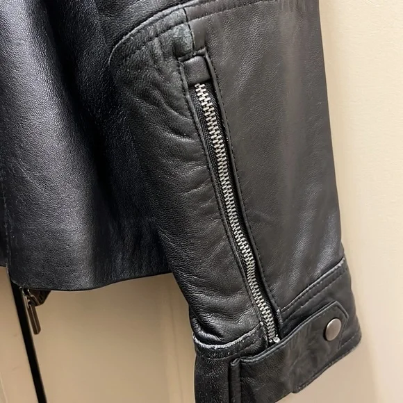 Kenneth Cole Reaction Black Leather Jacket Size XL